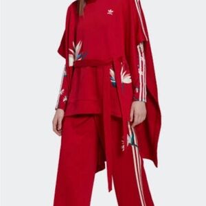 adidas Red  Floral Magugu poncho